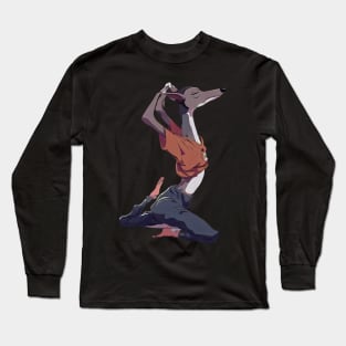 Greyhound yoga Long Sleeve T-Shirt